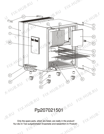 Взрыв-схема холодильника Dometic A552EM - Схема узла Housing 001